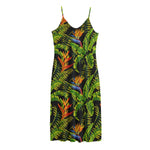 Tropical Summer Pattern Print Jersey Midi Cami Dress