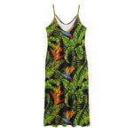 Tropical Summer Pattern Print Jersey Midi Cami Dress