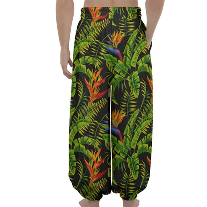 Tropical Summer Pattern Print Lantern Pants