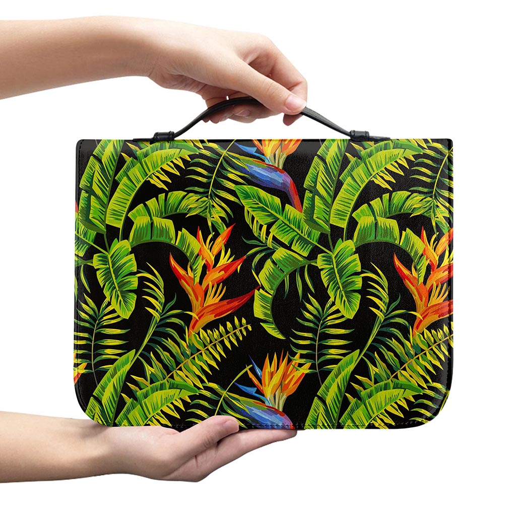 Tropical Summer Pattern Print Leather Bible Cover