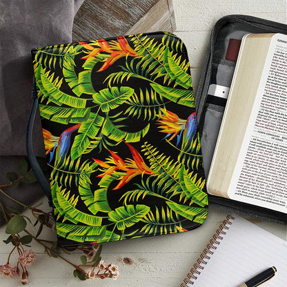 Tropical Summer Pattern Print Leather Bible Cover