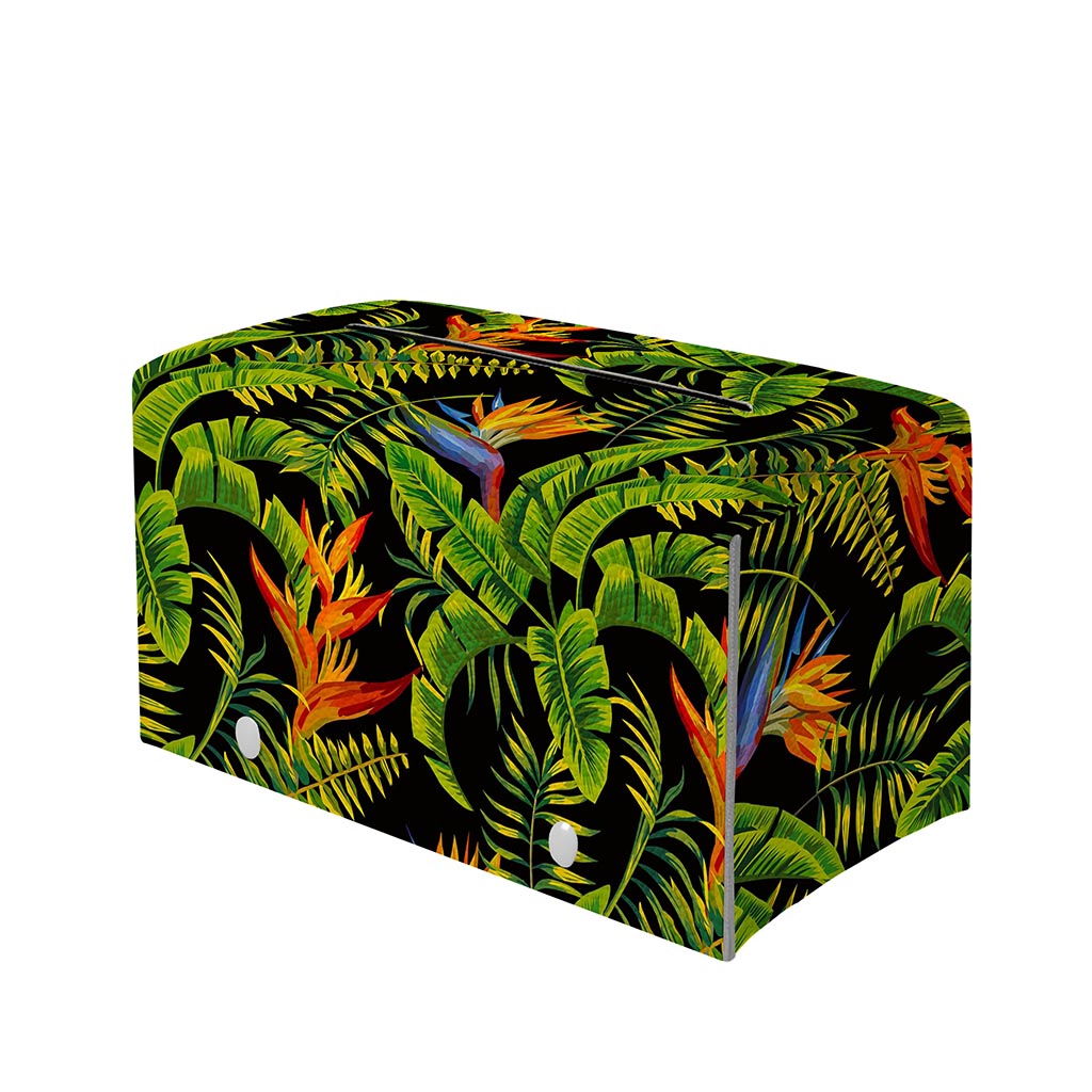 Tropical Summer Pattern Print Leather Tissue Box Cover