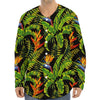 Tropical Summer Pattern Print Long Sleeve Baseball Jersey