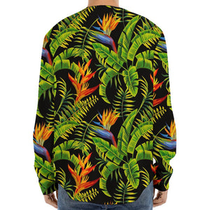 Tropical Summer Pattern Print Long Sleeve Baseball Jersey