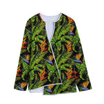 Tropical Summer Pattern Print Long Sleeve Short Coat