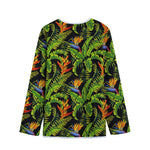 Tropical Summer Pattern Print Long Sleeve Short Coat