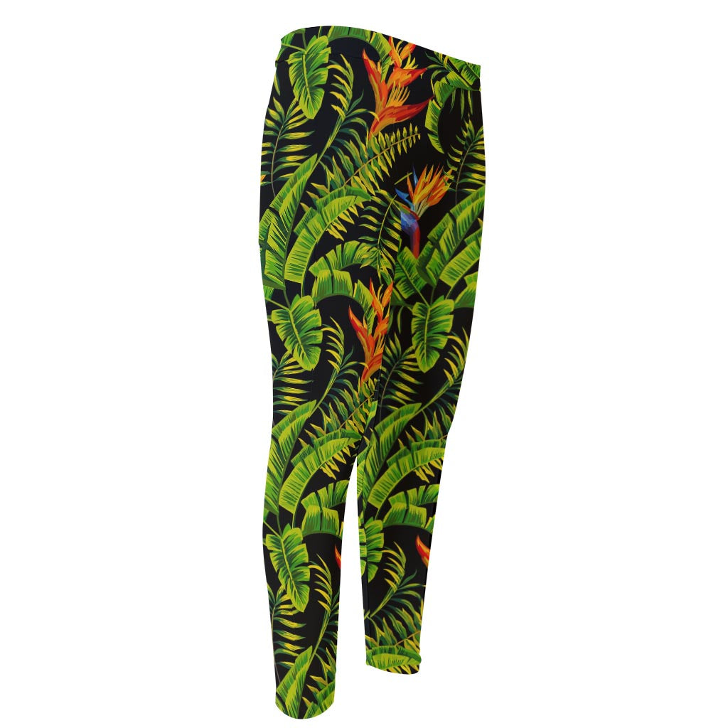Tropical Summer Pattern Print Men's Compression Pants