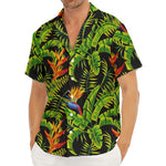 Tropical Summer Pattern Print Men's Deep V-Neck Shirt