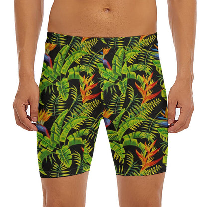 Tropical Summer Pattern Print Men's Long Boxer Briefs