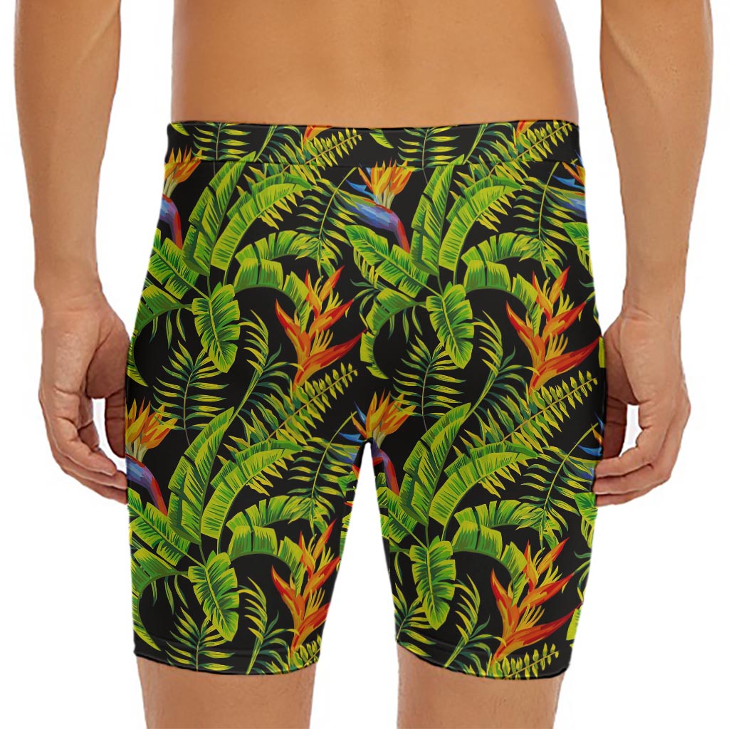 Tropical Summer Pattern Print Men's Long Boxer Briefs