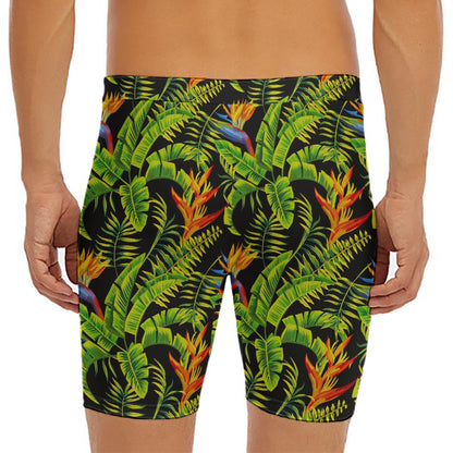 Tropical Summer Pattern Print Men's Long Boxer Briefs