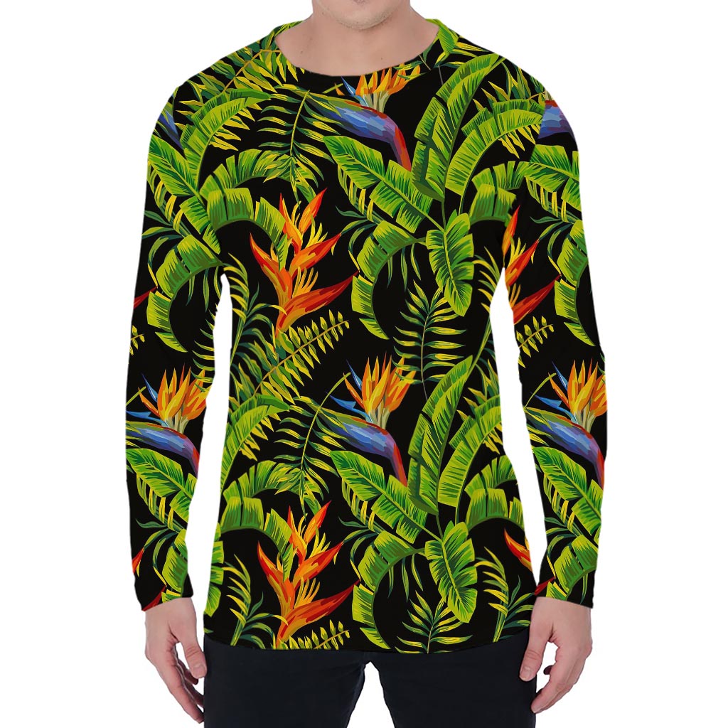 Tropical Summer Pattern Print Men's Long Sleeve T-Shirt