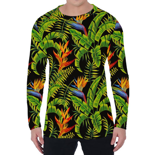 Tropical Summer Pattern Print Men's Long Sleeve T-Shirt