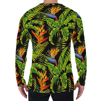 Tropical Summer Pattern Print Men's Long Sleeve T-Shirt