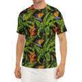Tropical Summer Pattern Print Men's Short Sleeve Rash Guard