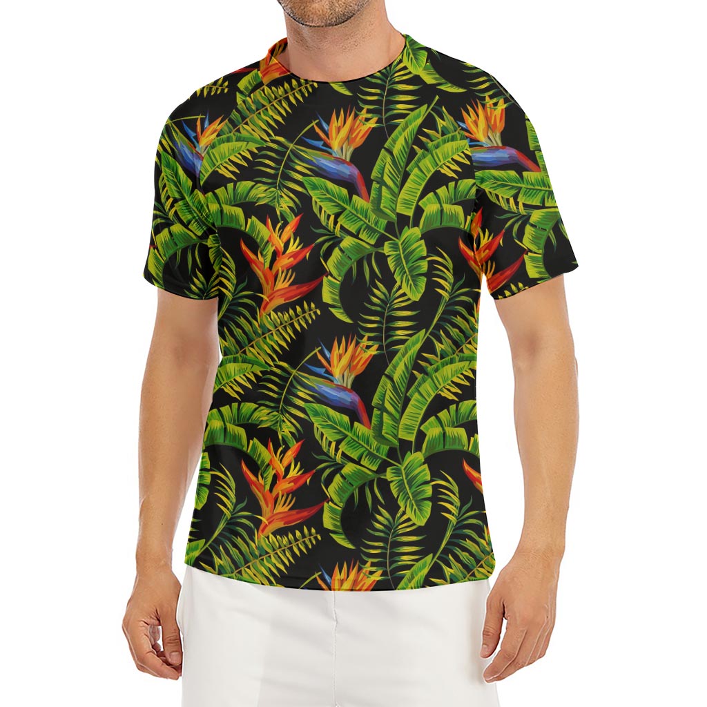 Tropical Summer Pattern Print Men's Short Sleeve Rash Guard