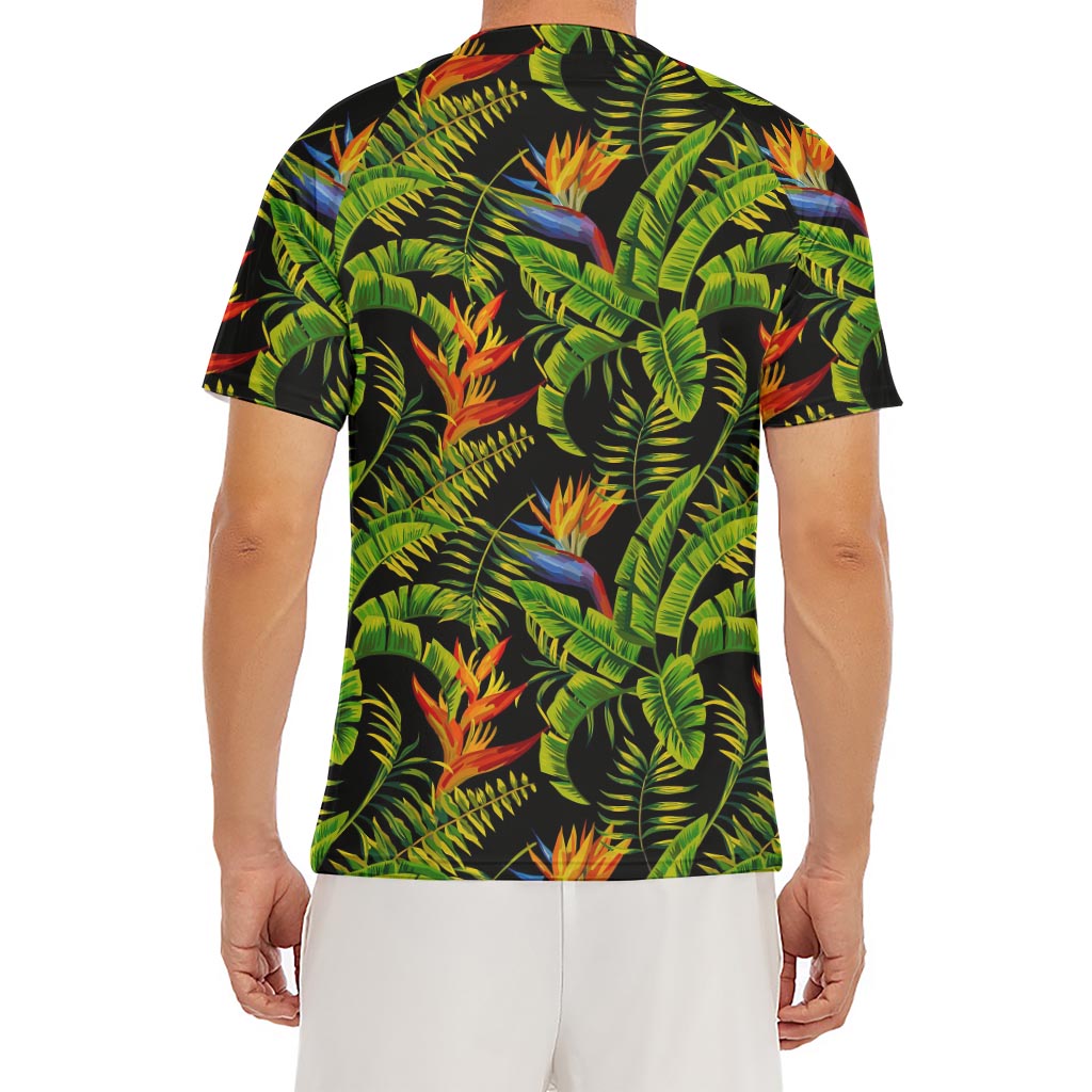 Tropical Summer Pattern Print Men's Short Sleeve Rash Guard