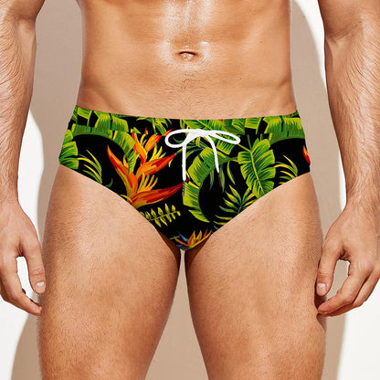 Tropical Summer Pattern Print Men's Swim Briefs