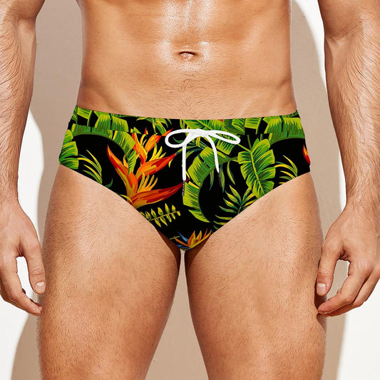 Tropical Summer Pattern Print Men's Swim Briefs