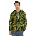 Tropical Summer Pattern Print Men's Velvet Pullover Hoodie