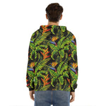 Tropical Summer Pattern Print Men's Velvet Pullover Hoodie
