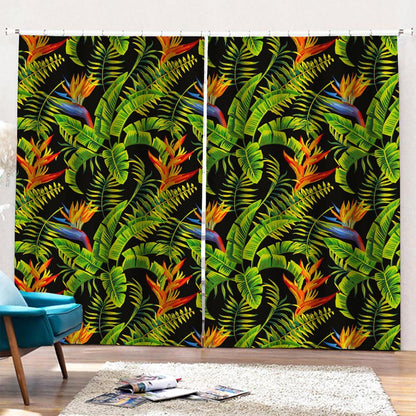 Tropical Summer Pattern Print Pencil Pleat Curtains