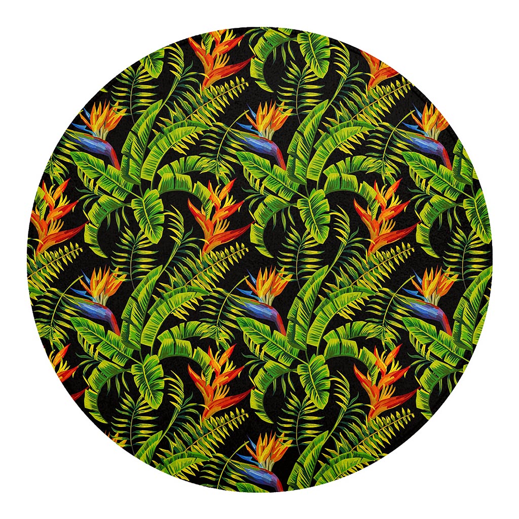 Tropical Summer Pattern Print Round Blanket