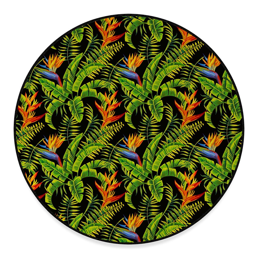 Tropical Summer Pattern Print Round Floor Mat