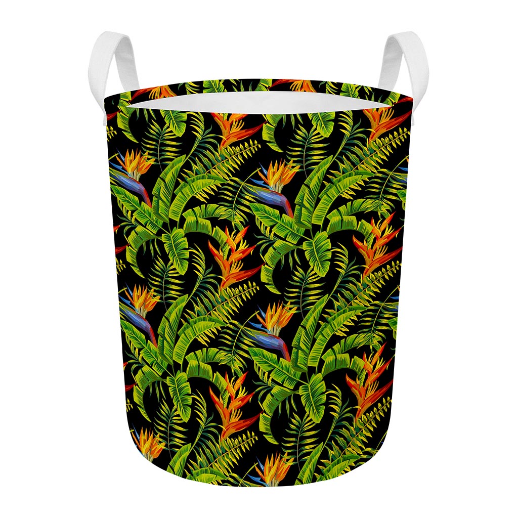 Tropical Summer Pattern Print Round Laundry Basket