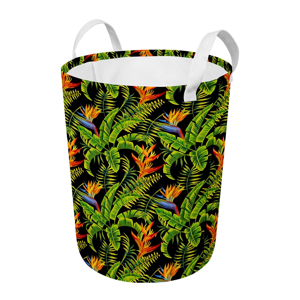 Tropical Summer Pattern Print Round Laundry Basket