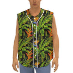 Tropical Summer Pattern Print Sleeveless Baseball Jersey