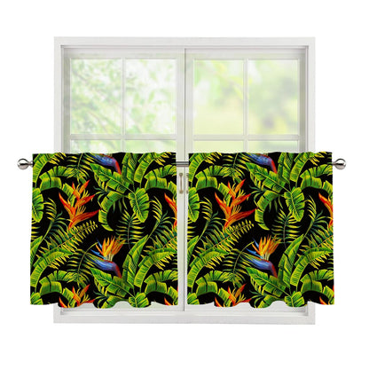 Tropical Summer Pattern Print Tier Curtains