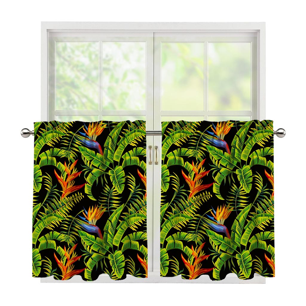 Tropical Summer Pattern Print Tier Curtains
