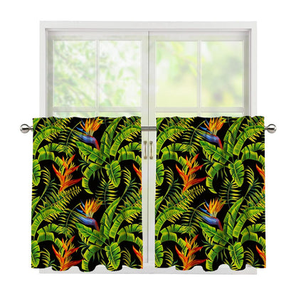 Tropical Summer Pattern Print Tier Curtains