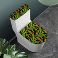 Tropical Summer Pattern Print Toilet Lid And Tank Cover Set