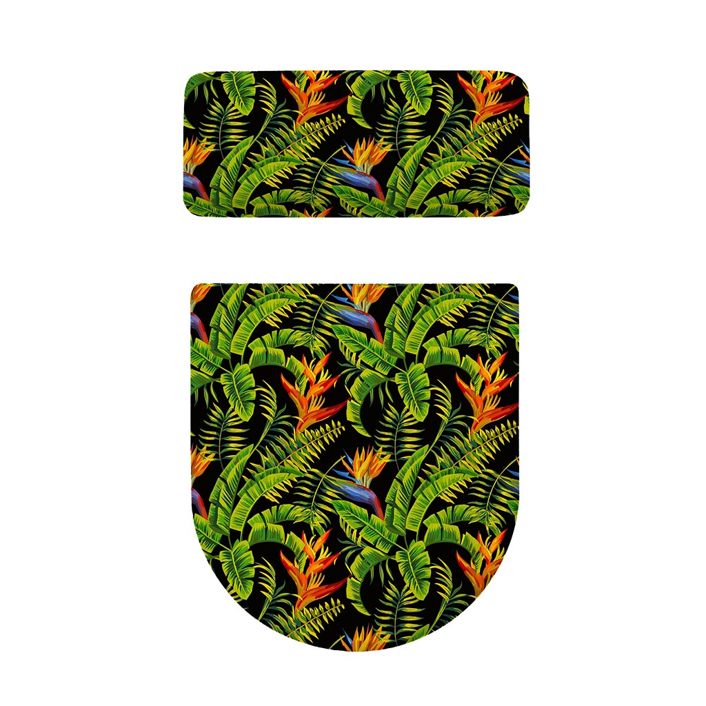 Tropical Summer Pattern Print Toilet Lid And Tank Cover Set