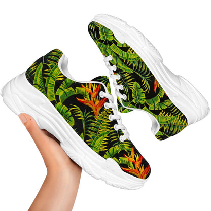 Tropical Summer Pattern Print White Chunky Shoes
