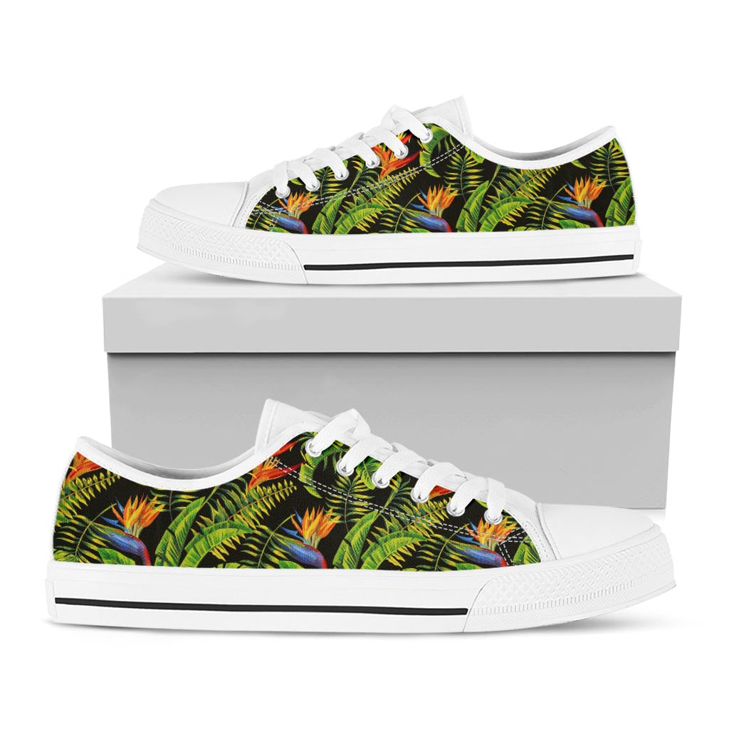 Tropical Summer Pattern Print White Low Top Sneakers