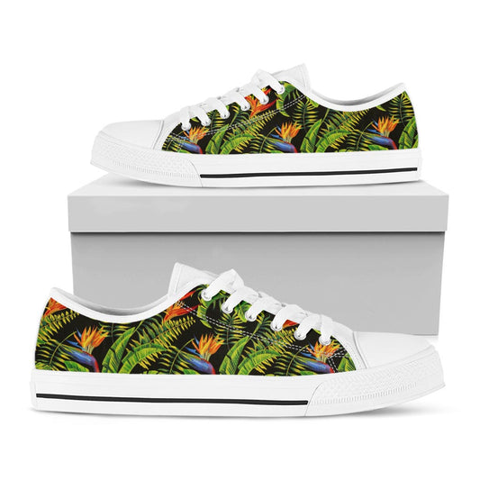 Tropical Summer Pattern Print White Low Top Sneakers