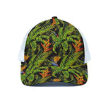 Tropical Summer Pattern Print White Mesh Trucker Cap