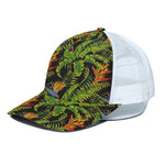 Tropical Summer Pattern Print White Mesh Trucker Cap