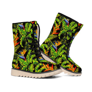 Tropical Summer Pattern Print Winter Boots