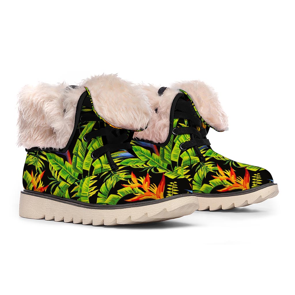 Tropical Summer Pattern Print Winter Boots