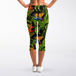 Tropical Summer Pattern Print Women's Capri Leggings