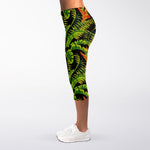 Tropical Summer Pattern Print Women's Capri Leggings