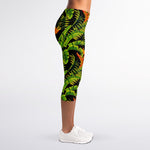 Tropical Summer Pattern Print Women's Capri Leggings
