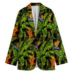 Tropical Summer Pattern Print Women's Cotton Blazer