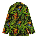 Tropical Summer Pattern Print Women's Cotton Blazer