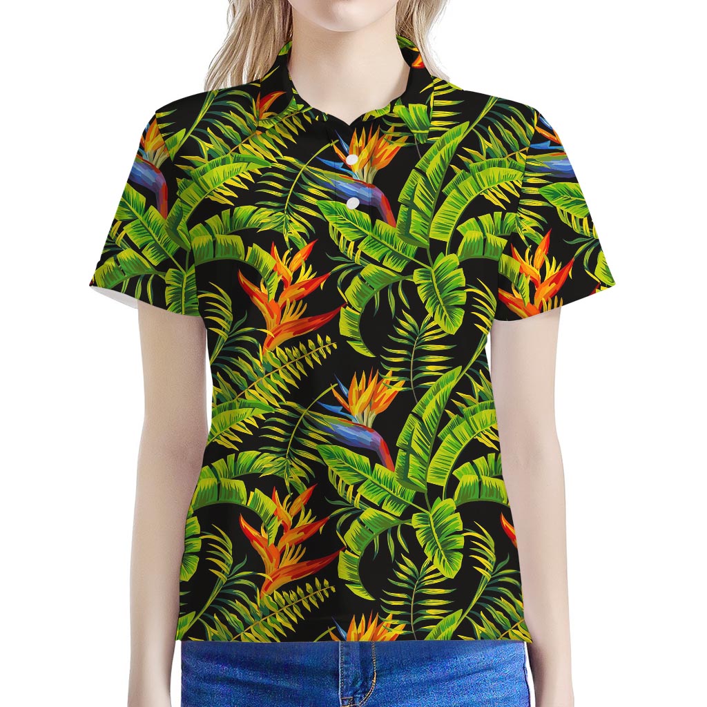 Tropical Summer Pattern Print Women's Polo Shirt