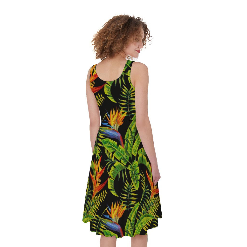 Tropical Summer Pattern Print Women's Sleeveless Dress